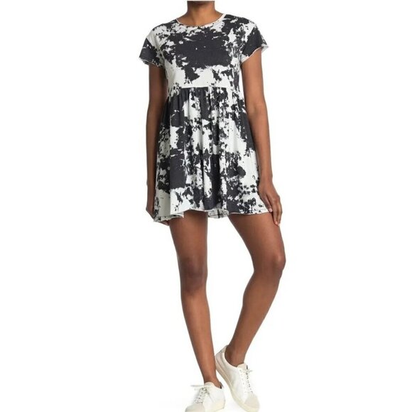 NWT Abound by Nordstrom Black & White Short Sleeve Casual Shirt Dress - S - Picture 1 of 8